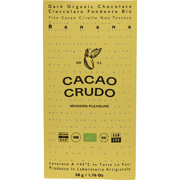 Cacao Crudo 68% Dark Raw Cacao Bar with Banana