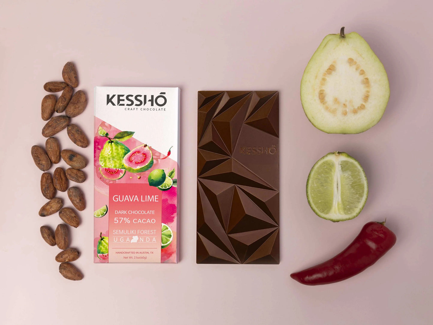 KESSHŌ Guava Lime Dark Chocolate Bar