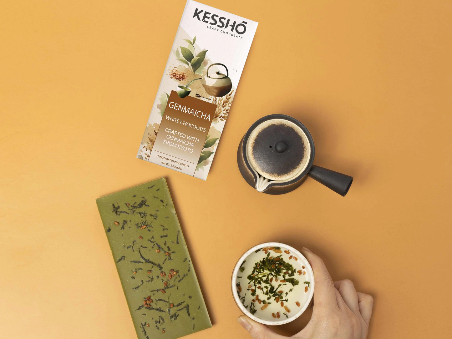 KESSHŌ Genmaicha White Chocolate Bar