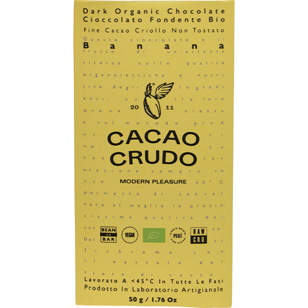 Cacao Crudo 68% Dark Raw Cacao Bar with Banana