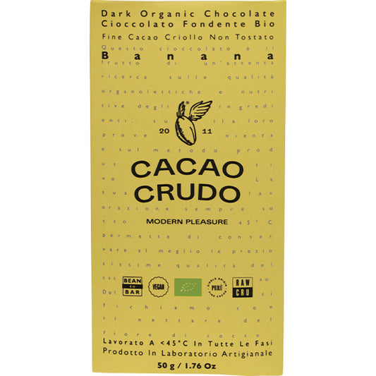 Cacao Crudo 68% Dark Raw Cacao Bar with Banana