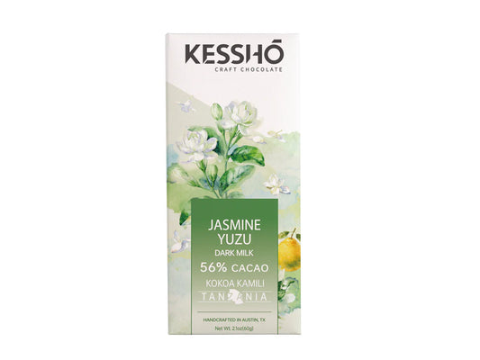 KESSHŌ Jasmine Yuzu 56% Dark Milk Chocolate Bar