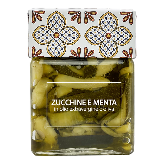 Zucchini with mint in olive oil, Ceramic Lid