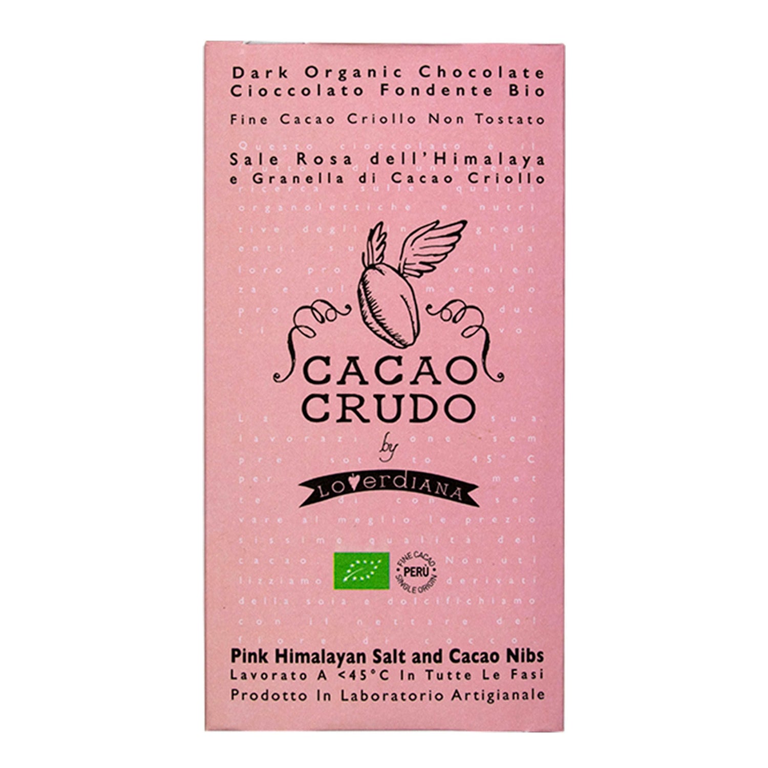 Cacao Crudo 68.5% Dark Raw Cacao Bar with Himalayan Salt 