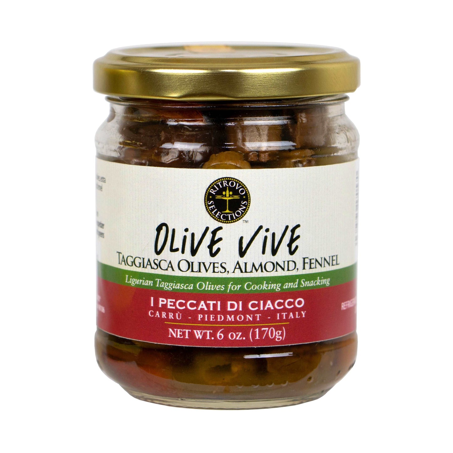 Ciacco Olive Vive, Taggiasca Olives with Almonds