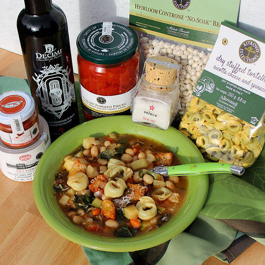 Minestrone with Spinach and Ricotta Tortellini