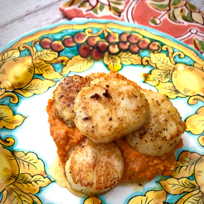 Romesco Sauce with Seared Scallops