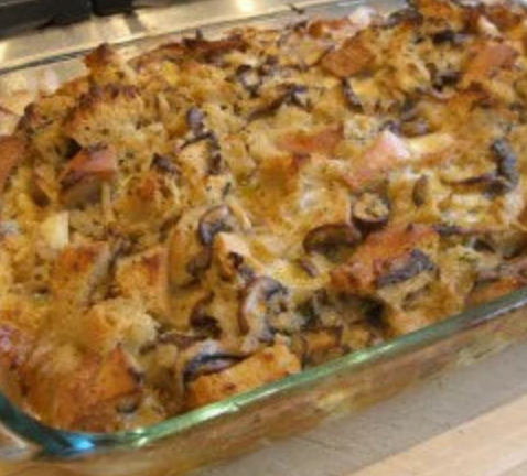 Wild Mushroom Savory Bread Pudding